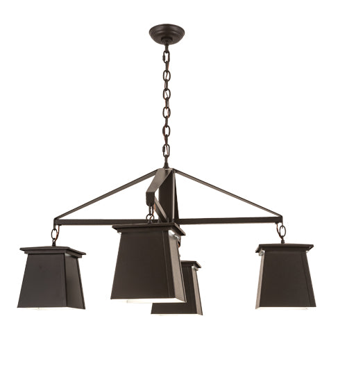 Meyda Lighting Mission Midnight 41" 4-Light Textured Timeless Bronze Chandelier