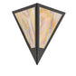 Meyda Lighting Mission Point 14" Textured Black Wall Sconce With Beige Iridiscent Shade Glass