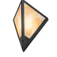 Meyda Lighting Mission Point 14" Textured Black Wall Sconce With Beige Iridiscent Shade Glass