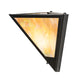 Meyda Lighting Mission Point 14" Textured Black Wall Sconce With Beige Iridiscent Shade Glass