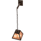 Meyda Lighting Mission Prime 10" 3-Light Timeless Bronze Vein Wall Sconce With Silver Mica Shade Glass