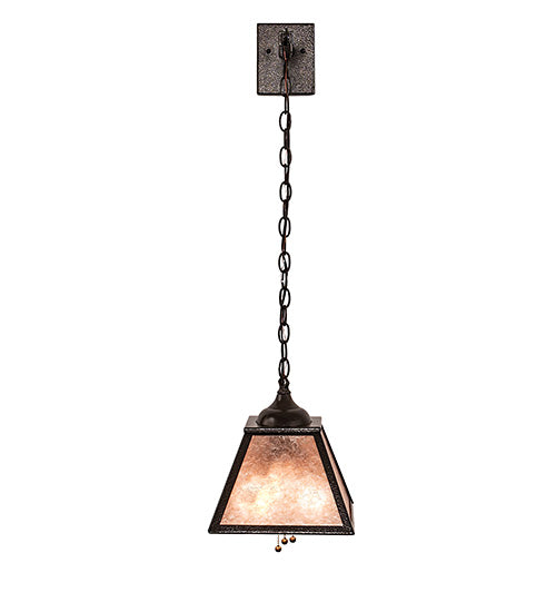 Meyda Lighting Mission Prime 10" 3-Light Timeless Bronze Vein Wall Sconce With Silver Mica Shade Glass