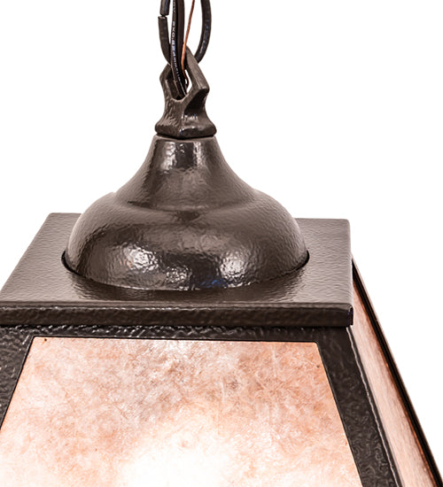 Meyda Lighting Mission Prime 10" 3-Light Timeless Bronze Vein Wall Sconce With Silver Mica Shade Glass