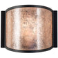 Meyda Lighting Mission Prime 12" Textured Black Wall Sconce With Silver Mica Shade Glass