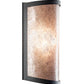 Meyda Lighting Mission Prime 12" Textured Black Wall Sconce With Silver Mica Shade Glass