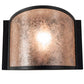 Meyda Lighting Mission Prime 12" Textured Black Wall Sconce With Silver Mica Shade Glass