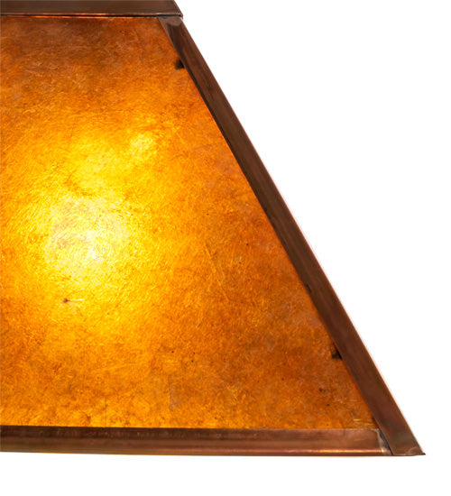 Meyda Lighting Mission Prime 14" Vintage Copper Prime Pendant Light With Amber Mica Shade Glass