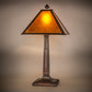 Meyda Lighting Mission Prime 22" Mahogany Bronze Table Lamp With Amber Mica Shade Glass
