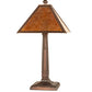 Meyda Lighting Mission Prime 22" Mahogany Bronze Table Lamp With Amber Mica Shade Glass