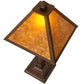 Meyda Lighting Mission Prime 22" Mahogany Bronze Table Lamp With Amber Mica Shade Glass