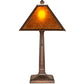 Meyda Lighting Mission Prime 22" Mahogany Bronze Table Lamp With Amber Mica Shade Glass