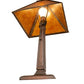 Meyda Lighting Mission Prime 22" Mahogany Bronze Table Lamp With Amber Mica Shade Glass