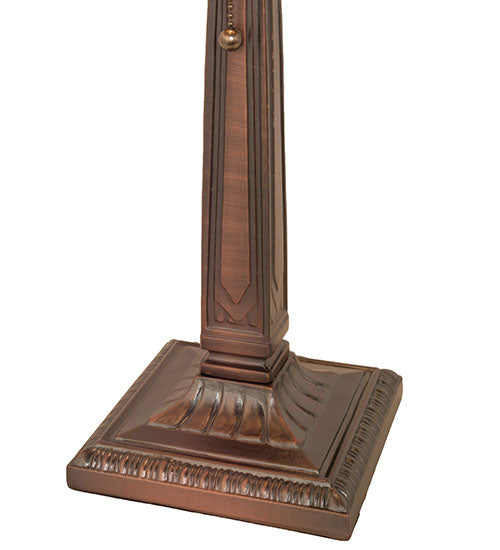 Meyda Lighting Mission Prime 22" Mahogany Bronze Table Lamp With Amber Mica Shade Glass