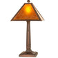 Meyda Lighting Mission Prime 22" Mahogany Bronze Table Lamp With Amber Mica Shade Glass