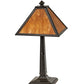 Meyda Lighting Mission Prime 22" Mahogany Bronze Table Lamp With Ambra Siena Idalight Shade