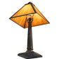Meyda Lighting Mission Prime 22" Mahogany Bronze Table Lamp With Ambra Siena Idalight Shade