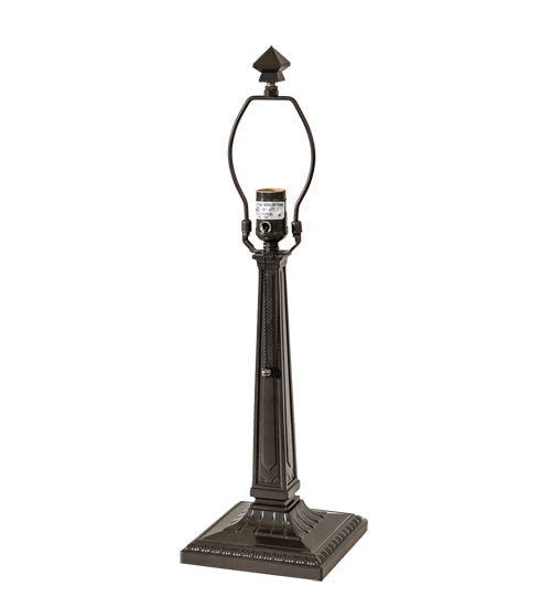 Meyda Lighting Mission Prime 22" Mahogany Bronze Table Lamp With Ambra Siena Idalight Shade