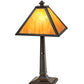 Meyda Lighting Mission Prime 22" Mahogany Bronze Table Lamp With Ambra Siena Idalight Shade