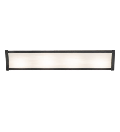 Meyda Lighting Mission Prime 24" 4-Light Gunmetal Gray Vanity Light With White Art Shade Glass