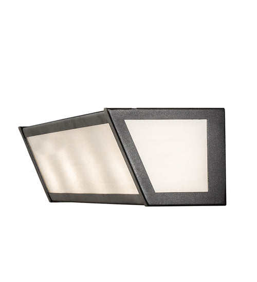 Meyda Lighting Mission Prime 24" 4-Light Gunmetal Gray Vanity Light With White Art Shade Glass