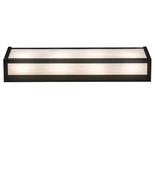 Meyda Lighting Mission Prime 24" 4-Light Gunmetal Gray Vanity Light With White Art Shade Glass