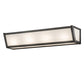 Meyda Lighting Mission Prime 24" 4-Light Gunmetal Gray Vanity Light With White Art Shade Glass