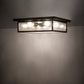 Meyda Lighting Mission Prime 24" 4-Light Textured Black Flush Mount Light With Clear Seeded Shade Glass