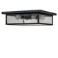 Meyda Lighting Mission Prime 24" 4-Light Textured Black Flush Mount Light With Clear Seeded Shade Glass