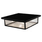 Meyda Lighting Mission Prime 24" 4-Light Textured Black Flush Mount Light With Clear Seeded Shade Glass
