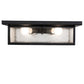 Meyda Lighting Mission Prime 24" 4-Light Textured Black Flush Mount Light With Clear Seeded Shade Glass