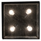 Meyda Lighting Mission Prime 24" 4-Light Textured Black Flush Mount Light With Clear Seeded Shade Glass