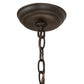 Meyda Lighting Mission Prime 31" 4-Light Oil Rubbed Bronze Inverted Pendant Light With Amber Mica Shade Glass