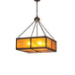 Meyda Lighting Mission Prime 31" 4-Light Oil Rubbed Bronze Inverted Pendant Light With Amber Mica Shade Glass