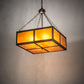Meyda Lighting Mission Prime 31" 4-Light Oil Rubbed Bronze Inverted Pendant Light With Amber Mica Shade Glass