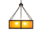 Meyda Lighting Mission Prime 31" 4-Light Oil Rubbed Bronze Inverted Pendant Light With Amber Mica Shade Glass