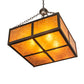 Meyda Lighting Mission Prime 31" 4-Light Oil Rubbed Bronze Inverted Pendant Light With Amber Mica Shade Glass
