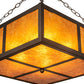 Meyda Lighting Mission Prime 31" 4-Light Oil Rubbed Bronze Inverted Pendant Light With Amber Mica Shade Glass