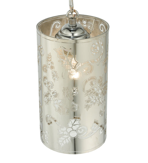 Meyda Lighting Mistletoe 5" Stainless Steel Mini Pendant Light With Chrome Shade