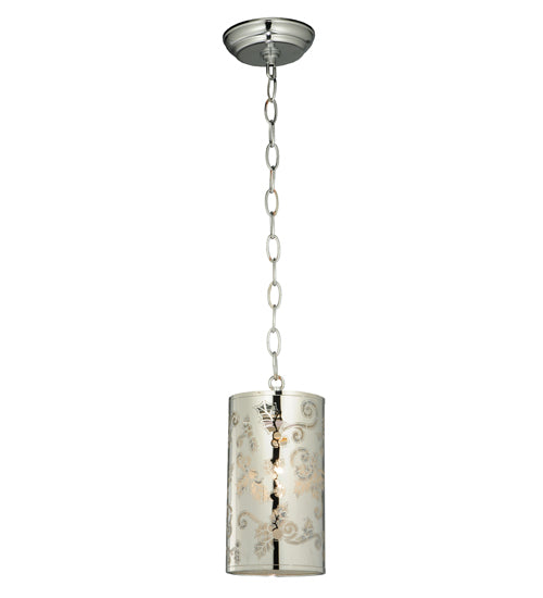 Meyda Lighting Mistletoe 5" Stainless Steel Mini Pendant Light With Chrome Shade