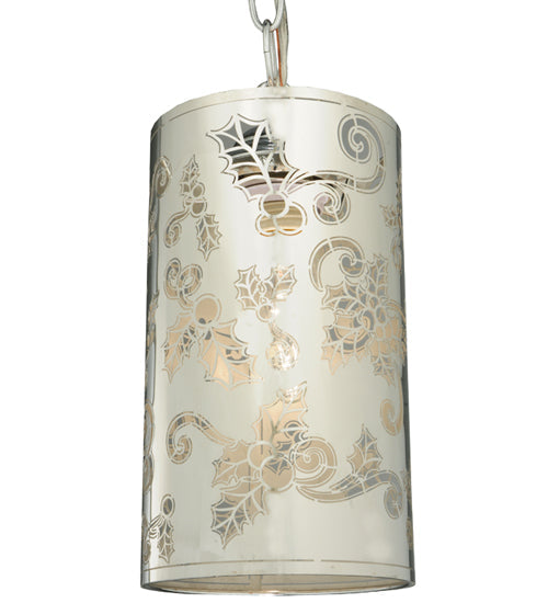 Meyda Lighting Mistletoe 5" Stainless Steel Mini Pendant Light With Chrome Shade