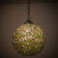 Meyda Lighting Mistletoe Ball 11" Brushed Nickel Pendant Light With Multi-Colored Shade Glass