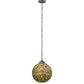 Meyda Lighting Mistletoe Ball 11" Brushed Nickel Pendant Light With Multi-Colored Shade Glass