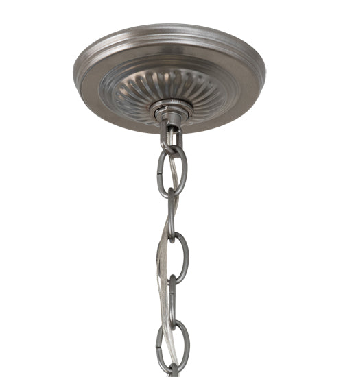 Meyda Lighting Mistletoe Ball 11" Brushed Nickel Pendant Light With Multi-Colored Shade Glass