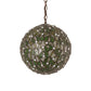 Meyda Lighting Mistletoe Ball 12" Antique Pendant Light With Green & Clear Stained Shade Glass