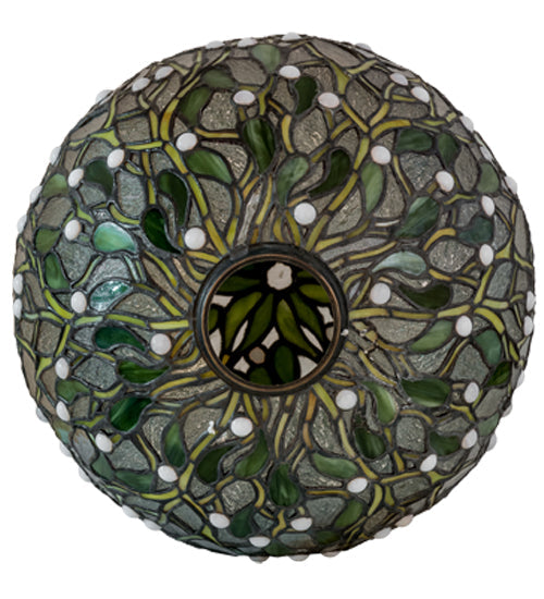 Meyda Lighting Mistletoe Ball 12" Multi-Colored Stained Shade Glass