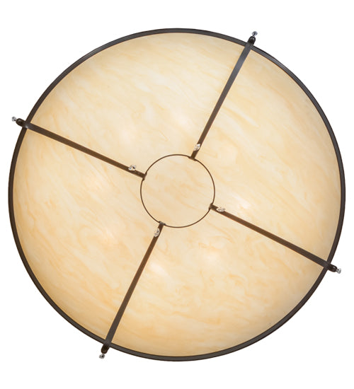 Meyda Lighting Modesto 50" 8-Light Timeless Bronze Inverted Pendant Light With Sahara Taupe Idalight Shade