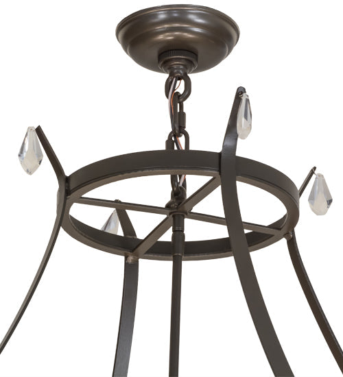 Meyda Lighting Modesto 50" 8-Light Timeless Bronze Inverted Pendant Light With Sahara Taupe Idalight Shade