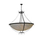 Meyda Lighting Modesto 52" 6-Light Timeless Bronze Inverted Pendant Light With Sahara Taupe Idalight Shade Glass