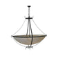 Meyda Lighting Modesto 52" 6-Light Timeless Bronze Inverted Pendant Light With Sahara Taupe Idalight Shade Glass
