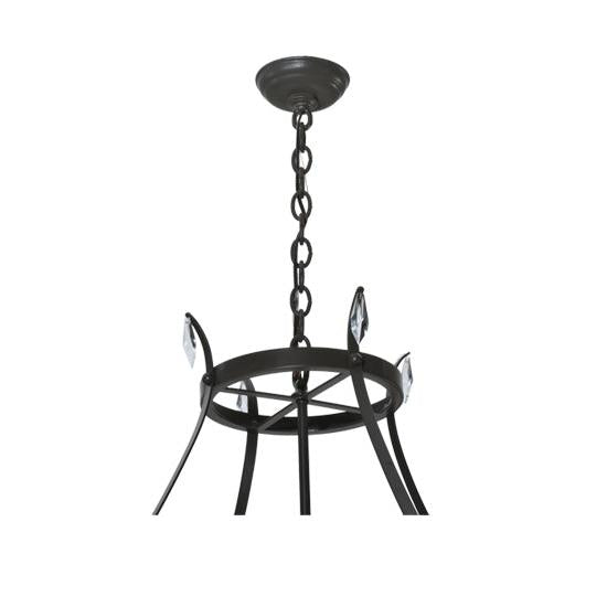 Meyda Lighting Modesto 52" 6-Light Timeless Bronze Inverted Pendant Light With Sahara Taupe Idalight Shade Glass